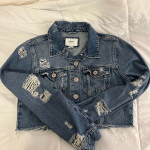 forever 21 jean jacket, small, blue